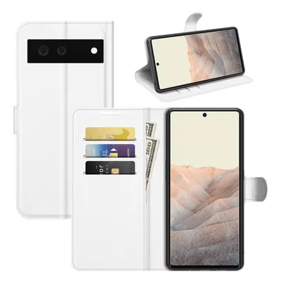 Productafbeelding van Telefoonschaal voor Google Pixel 6, beschermhoes, portemonnaiehoes, 360-graden hoes, etui, kleur: wit