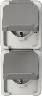 Image de MERTEN Prise de courant double SCHUKO. MEG2329-8029 gris clair AQUASTAR MEG2329-8029 (MEG2329-8029)