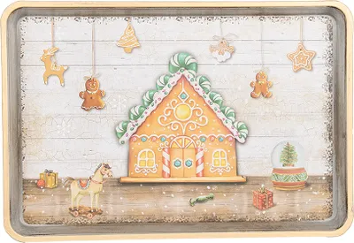 Obrázek produktu pro Clayre & Eef Podnos 32x22x2 cm Hnědý melamin Vánoce