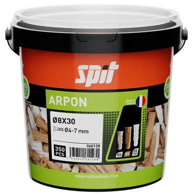 Image de Cheville plastique universelle ARPON 8x30mm seau de 350 - SPIT - 060128