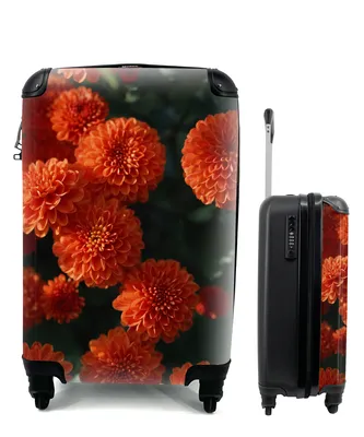 Produktbild von MuchoWow® Koffer Handgepäck Trolley Rollkoffer Kleine Reisekoffer mit 4 Rollen - Chrysanthemen orange - Cabin Size < 55x40x23 cm & 55x40x20 cm - Fotokoffer - Kabinenkoffer - Boardgepäck - Reise-Box - Reisekoffer - Reisegepäck - Koffer mit Bild - Trolley für Kinder