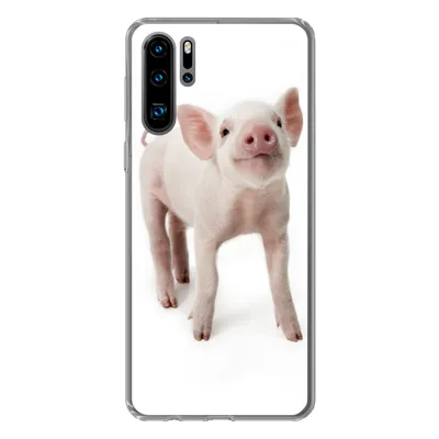 Produktbild von MuchoWow® Handyhülle Schutzhülle Hülle für Huawei P30 Pro Schwein - Tiere - Weiß Silikon Softcase Handy Hülle - Schutzdeckel