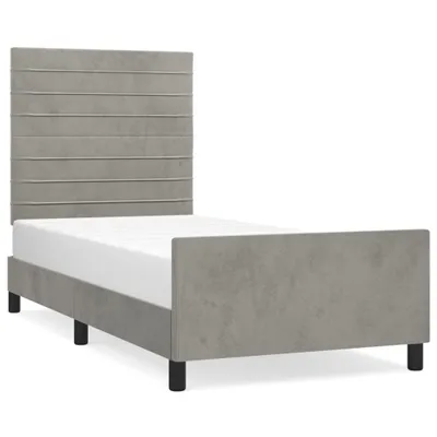 Immagine prodotto di vidaXL Struttura letto senza materasso grigio chiaro 100x200 cm velluto