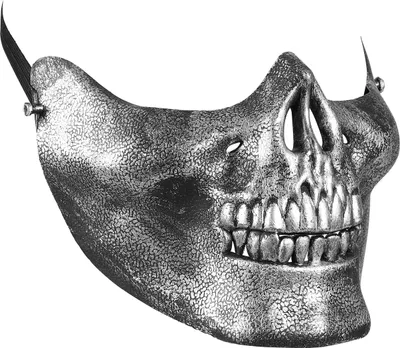 Produktbild von Totenkopf Halbmaske Silber Skull Geist Halloween