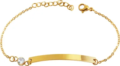 Produktbild von Akzent Gravurarmband aus Edelstahl mit Similibesatz