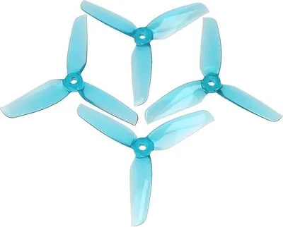 Produktbild von Gemfan 4032 4x3,2 WinDancer 3-Blatt-Propeller Klar Blau 2xCW, 2xCCW 4 Zoll