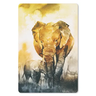 Produktbild von MuchoWow® Mauspad Mousepad Elefant - Kind - Aquarell 40x60 cm - Mousepads - Maus Mat - Pad - Mausunterlage - Schreibtisch Accesoire