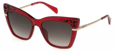 Produktbild von Blumarine SBM834S Rosso trasparente lucido 55/17/135 Damen Sonnenbrillen