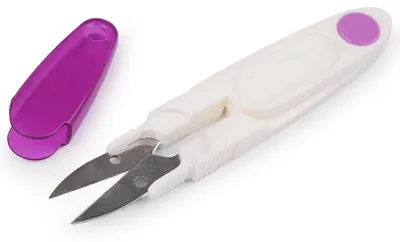 Fadenschere mit Kunststoffgriff und Schutzkappe 11 cm Nahtschere Bastelschere Fadenknipser violett