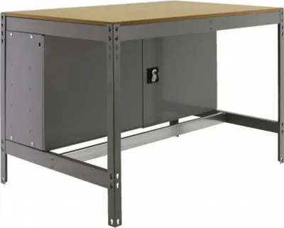 Produktbild von PROREGAL Werkbank BUFFALO mit Schrank | HxBxT 84x90x61cm | Traglast 400kg | Grau
