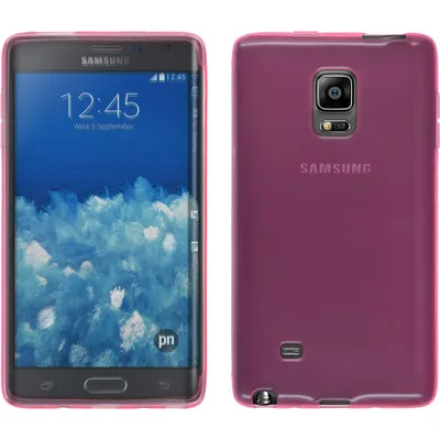 Produktbild von PhoneNatic Case kompatibel mit Samsung Galaxy Note Edge - rosa Silikon Hülle transparent + 2 Schutzfolien