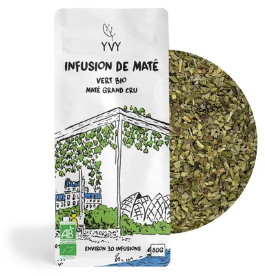 Produktbild von YVY MATÉ – Mate-Tee Grand Cru Grün 80 g – ca. 30 Aufgüsse – ohne Bitterkeit, mild frisch & pflanzlich – fair