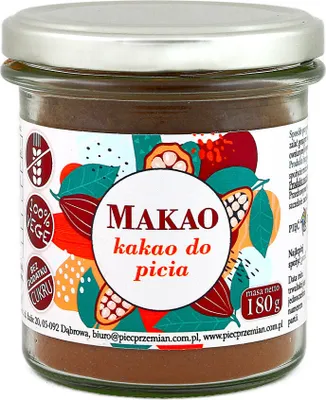 Produktbild von NAPÓJ KAKAOWY DO PICIA (MAKAO) BEZ DODATKU CUKRÓW BEZGLUTENOWY 180 g - PIĘĆ PRZEMIAN