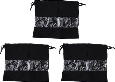 Produktbild von 3er-Pack Aufbewahrungsbeutel aus Samt mit Kordelzug, staubdicht, für Kleidung, Reise-Organizer, Schwarz (34 x 29 cm)