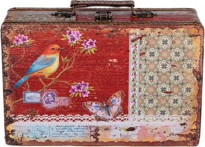 Image de Caisse en bois rouge de 31 cm