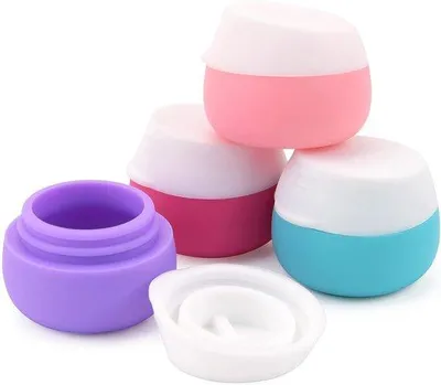 Produktbild von Silikon Reiseflacons Set mit Deckel - 20 ML - Reisezalfpotjes - Handgepäck - Set mit 4 Stücken