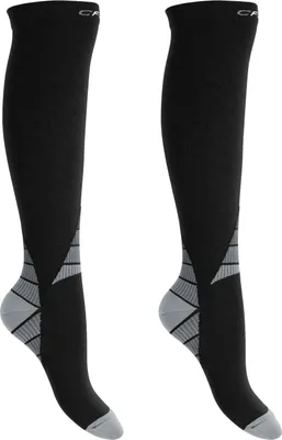 Produktbild von CFLEX Herren & Damen Sport Strümpfe (2 Paar) Kompressions Kniestrümpfe - Schwarz-Grau 43-46
