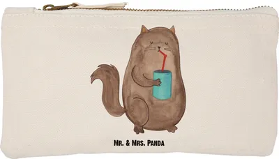 Produktbild von Mr. & Mrs. Panda Kulturbeutel Katze Dose Größe S Klein - Weiß - Geschenk, Federtasche, Kater, Etui, Durstig, Federmappe, Cats, trinken, Cat, Beauty Bag, Schlampermäppchen