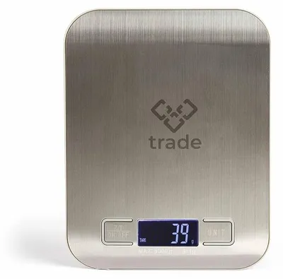 Elektronische Küchenwaage, Edelstahl, 5 kg, 1 g, LCD, Tara