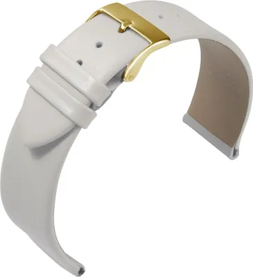 Produktbild von Eulit Nappa Fashion > Uhrenarmband hautfreundlich Kalbsleder weiß, Stegbreite:16mm, Schließe:Silbern