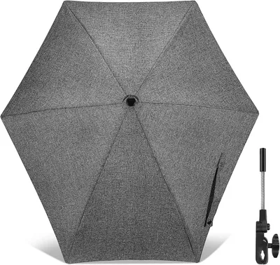 Produktbild von Kinderwagenschirm 78 cm, UPF 50+, verstellbare Klemme, für Kinderwagen