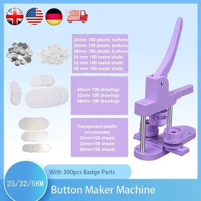 Productafbeelding van Knopmachine - Handbediend, 25 mm, 32 mm, 58 mm - Lila