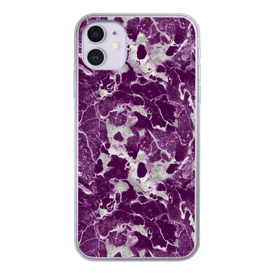 Produktbild von MuchoWow® Handyhülle Schutzhülle Hülle für iPhone 11 Marmor - Glitter - Lila - Muster Silikon Softcase Handy Hülle - Handytasche
