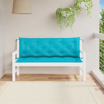 Produktbild von "2026 Promotion" Gartenbank-Auflagen 2 Stk. - Hohe Qualität - Türkis 150x50x7 cm Stoff - Gartenmöbelauflagen CC22005