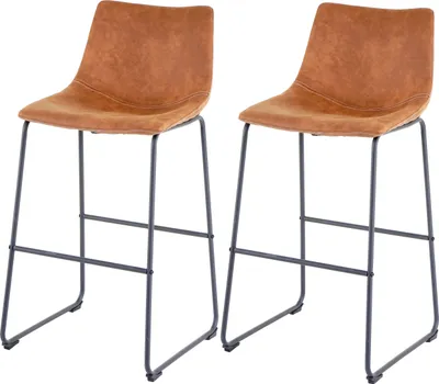 Produktbild von 2er-Set Barhocker MCW-D70, Barstuhl Tresenhocker, Stoff/Textil  Vintage WildKunstleder