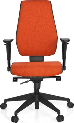 Obrázek produktu pro hjh OFFICE Profesionální kancelářská židle PRO-TEC 500 Ergonomická kancelářská židle s područkami (výškově nastavitelná) látka červená Otočná židle pro kancelář, domácnost