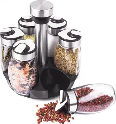 Produktbild von Famanu Gewürzregal mit drehbarem Design - 6 Gläser