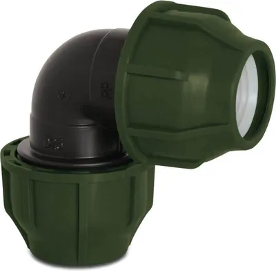 Image de Coude 90° PP 25 mm Pince 10 bar noir-vert