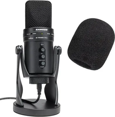 Produktbild von Samson USB-Mikrofon G-Track Pro mit WS02 Popschutz