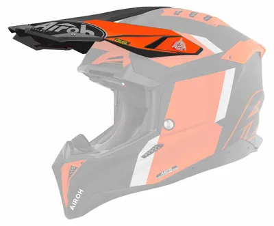 Produktbild von Airoh Schild Aviator 3 Glory matt-schwarz/orange-weiß