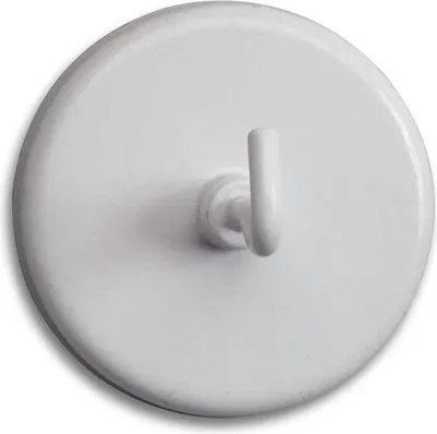 Produktbild von MAUL Magnet rund 5 Stück 12 kg Stahl Metall Ferrit mit haken 3.6 x 4.7 x 4.7 cm weiß