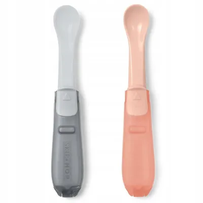 Image de Skip Hop Set cuillère à bouillie, gris/corail