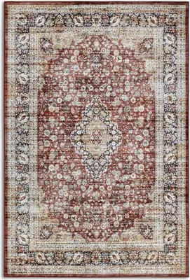 Zdjęcie produktu dla Dywan orientalny do salonu 160x230cm, czerowono kremowy płasko tkany