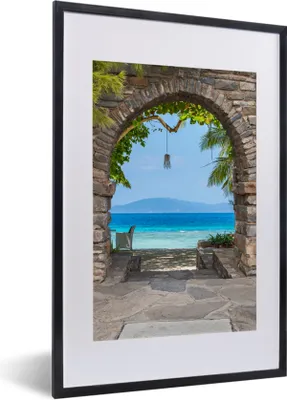 Produktbild von MuchoWow® Gerahmtes Poster Strand - Meer - Tropisch - Sommer - Aussicht 40x60 cm - Poster mit Schwarzem Bilderrahmen Wandposter Rahmen Foto Bilder - Poster in Rahmen