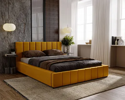 Obrázek produktu pro Manželská postel 140x200 s úložným prostorem CULPEPER - medová
