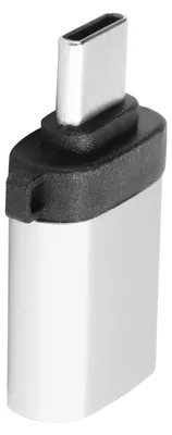 Zdjęcie produktu dla Przejściówka USB 3.0 (żeńska) na Type-C – do ładowania, transmisji danych i OTG, z elastyczną końcówką bez łańcuszka (srebrna)