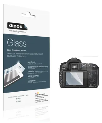 Obrázek produktu pro 2x ochranná fólie pro fotoaparát Sony A350, matná povrchová úprava - nárazuvzdorná fólie 9H, značka dipos, vyrobená z tvrzeného plastu (sklo)