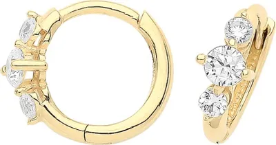Image de Boucles d'Oreilles Femme Or 375/1000 avec Oxyde de Zirconium - 10mm*4mm; TRS36359
