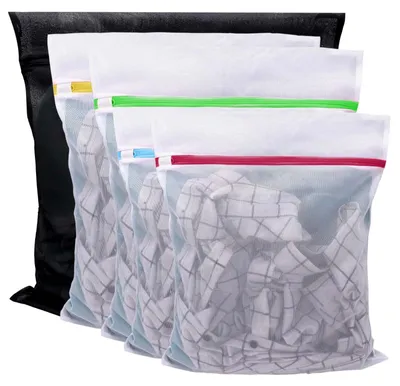 Productafbeelding van Wasmandjes, wasnetjes voor de wasmachine, set van 5 waszakken/wasnetjes, waszakken