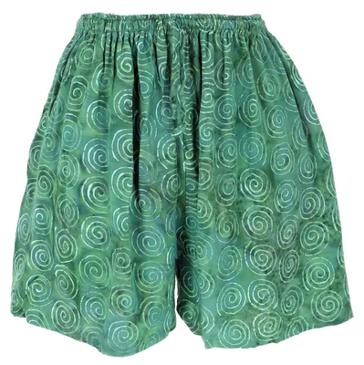 Produktbild von Kurze Boho Hose, Ethnostyle Shorts, Strandshorts - Grün, Damen, Viskose, Shorts, Leggings