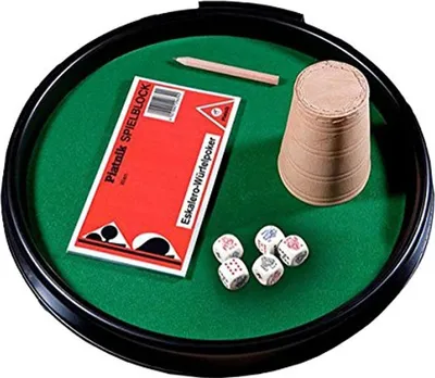 Obrázok produktu pre Kości Piatnik pokerowe z tacką kubkiem i bloczkiem do zapisu