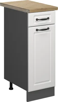 Produktbild von Küchenunterschrank Vicco R-Line Weiß Landhaus 30 cm , AP Eiche, Model 45842