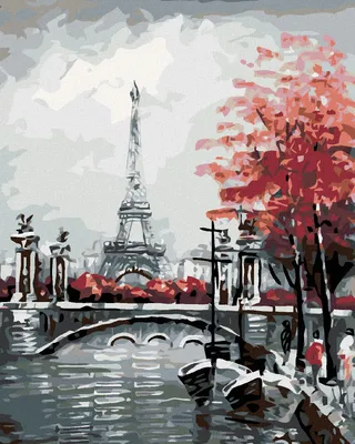 Produktbild von Diamondi - Diamond painting - EIFFELTURM VOM FLUSS, 40X50 cm, ohne Keilrahmen