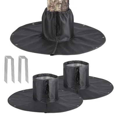 Produktbild von Vigevee 2er Set Pflanzen Winterschutz Frostschutzmatte 100 cm, Wurzelschutz mit Aluminiumfolie und 14 Erdankern