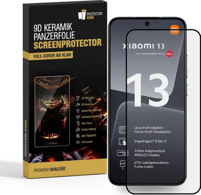 Produktbild von 1x Panzerfolie für Xiaomi 13 FULL-COVER KERAMIK Displayschutz Panzerschutz Schutzfolie Displayfolie Folie ANTI-SHOK ANTI-BRUCH-ANTI-STOß