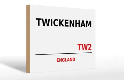 Produktbild von Holzschild England 30x20cm Twickenham TW2
